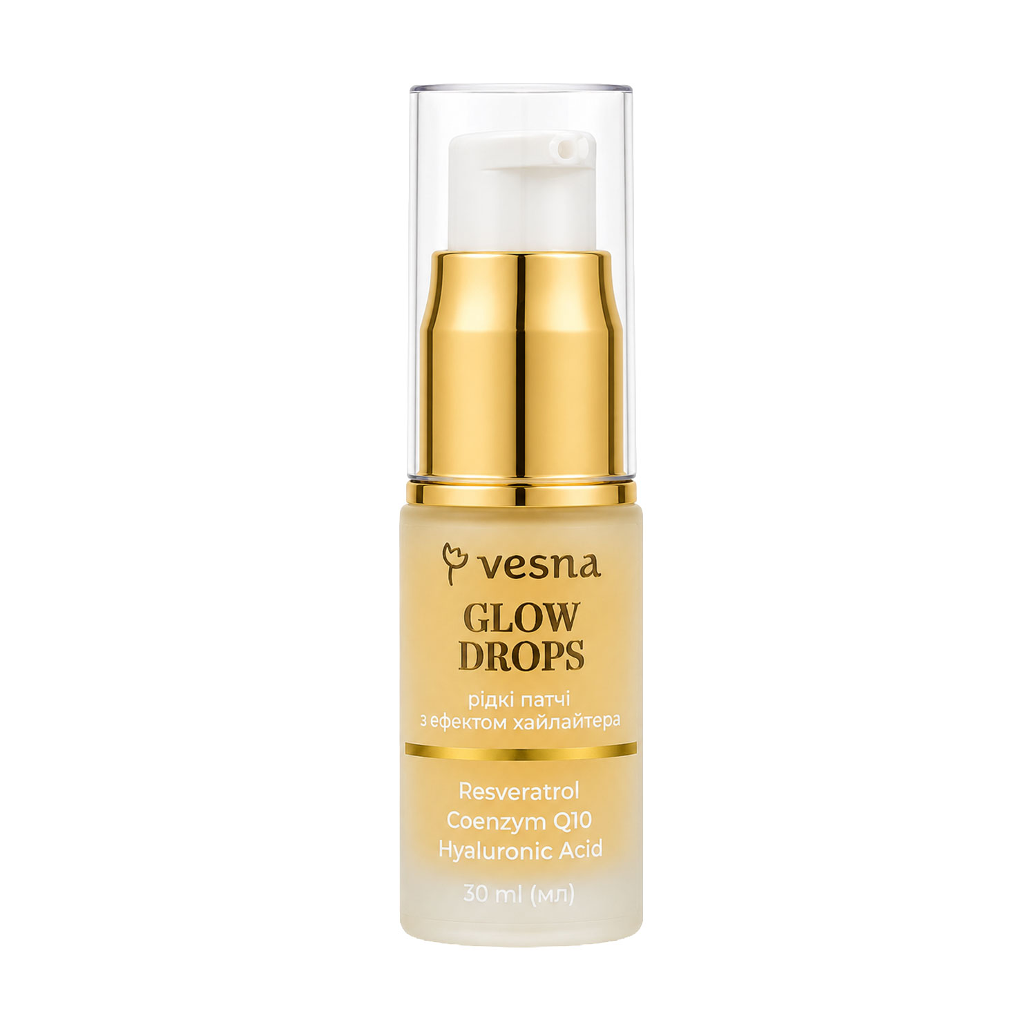 Рідкі патчі для шкіри навколо очей та вилиць Vesna Glow Drops з ефектом хайлайтера, 10 мл